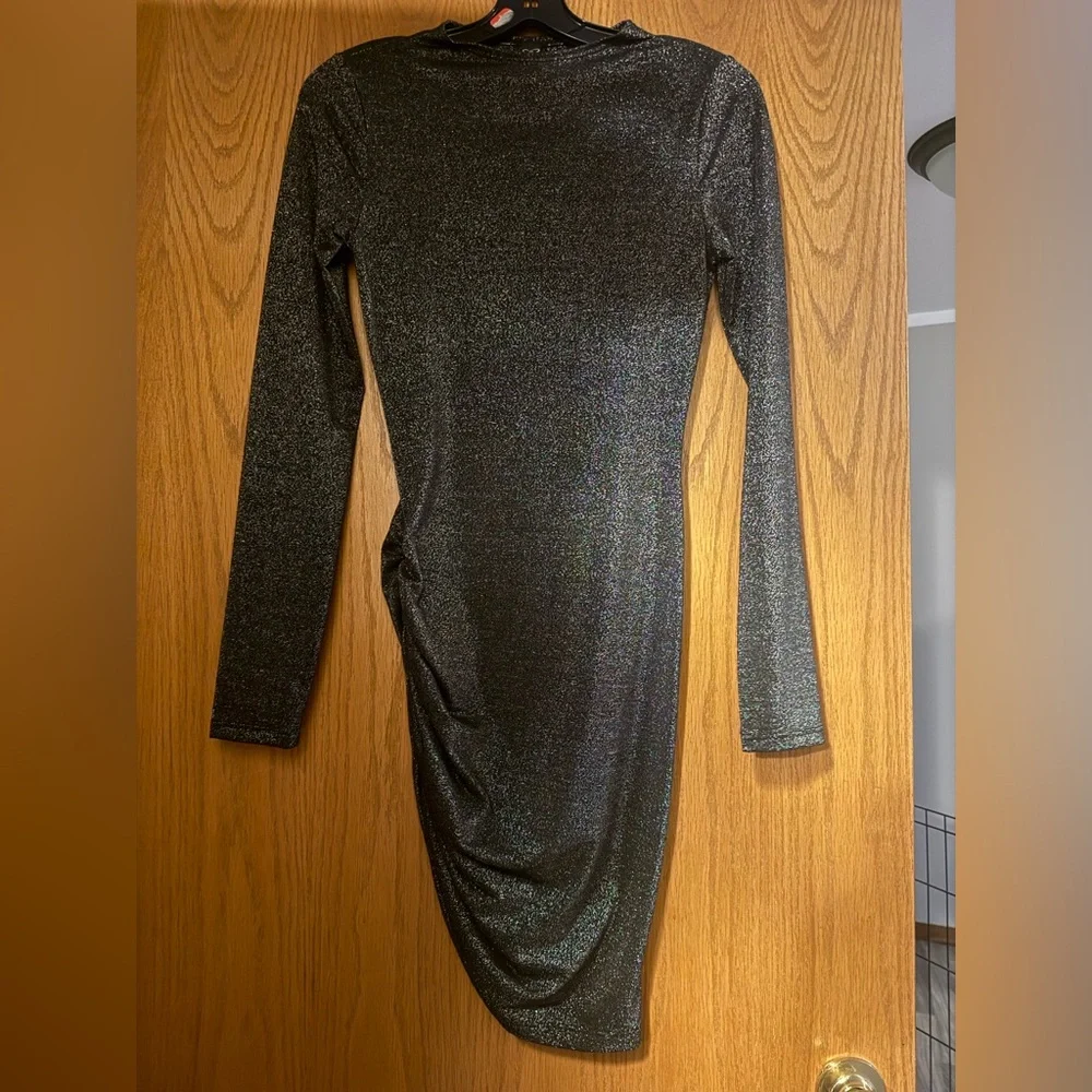 Windsor Shimmering Black Long Sleeve Dress - Picture 2 of 5